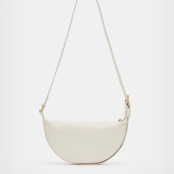 All Saints Halfmoon Leather Bag (White) - Picture 3 of 7